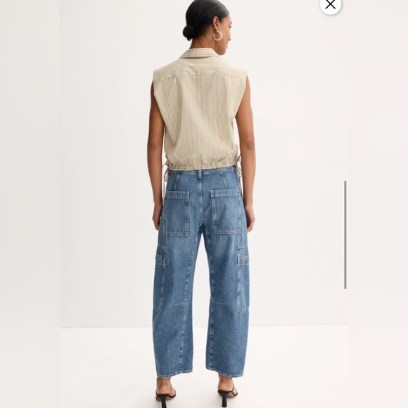 rag & bone Fiona cotton top in a tan and white striped pattern. Size M, EUC . - Picture 2 of 7